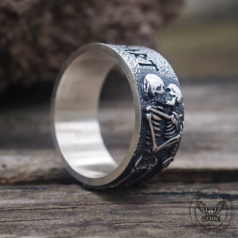 Till Death Do Us Part Sterling Silver Skeleton Ring