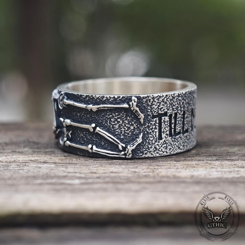Till Death Do Us Part Sterling Silver Skeleton Ring