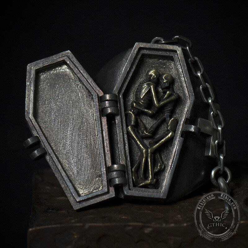 Till Death Do Us Part Sterling Silver Skull Coffin Ring