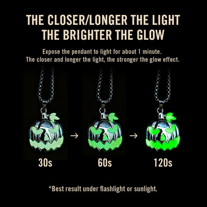 Halloween Glow in the Dark Pumpkin Pendant Necklace Gift