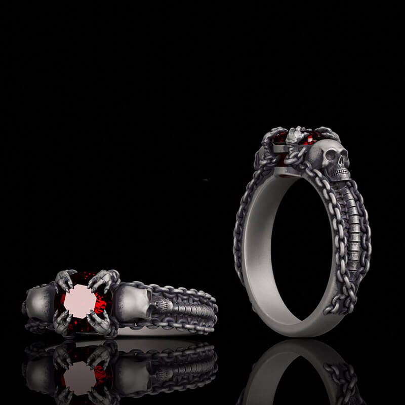 Treasure Keeper Sterling Silver Skull Ring