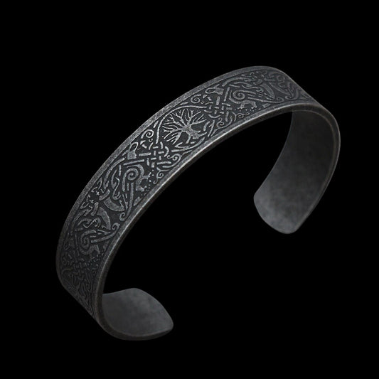 Tree of Life Viking Pattern Cuff Bracelet