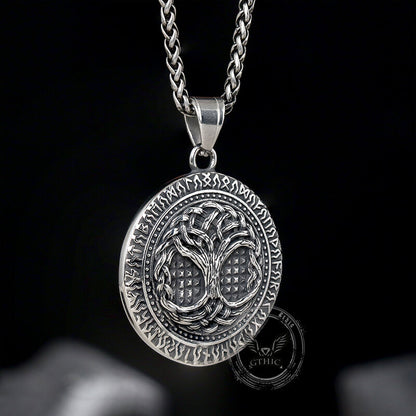 Tree of Life Aegishjalmur Stainless Steel Viking Pendant