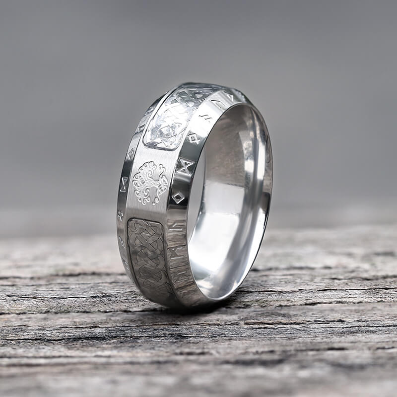 Tree of Life Knot Stainless Steel Band Ring