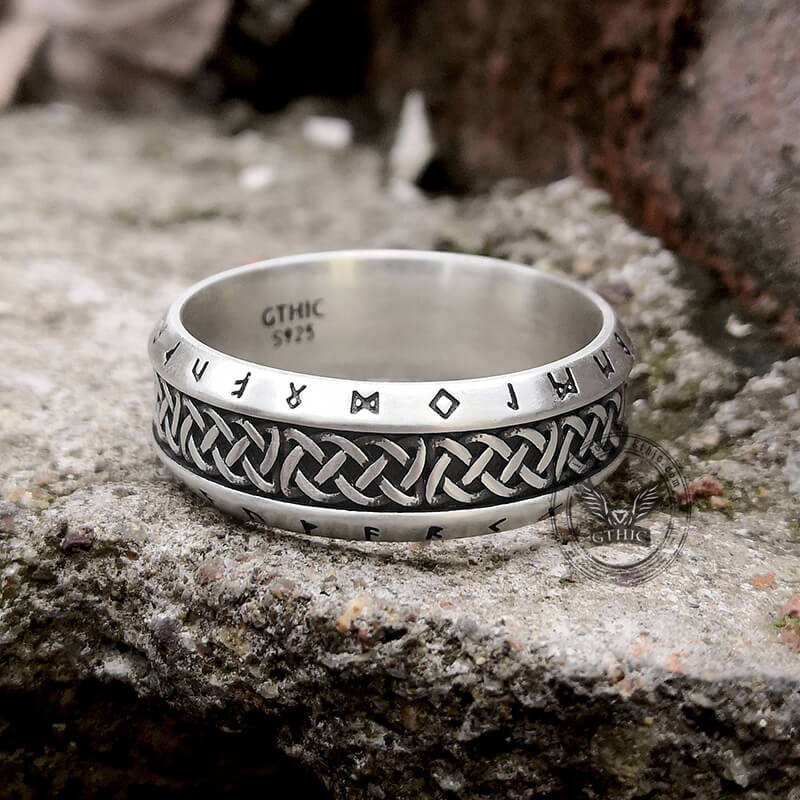 Tree of Life Knot Sterling Silver Viking Band Ring