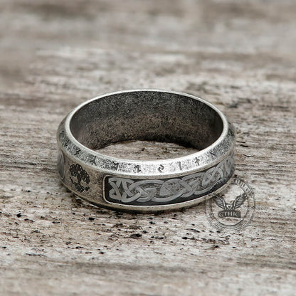 Tree of Life Knot Stainless Steel Viking Band Ring