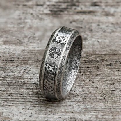 Tree of Life Knot Stainless Steel Viking Band Ring
