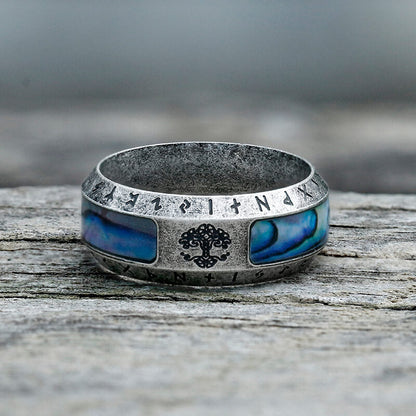 Tree of Life Stainless Steel Shell Viking Ring