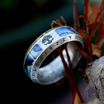 Tree of Life Stainless Steel Shell Viking Ring