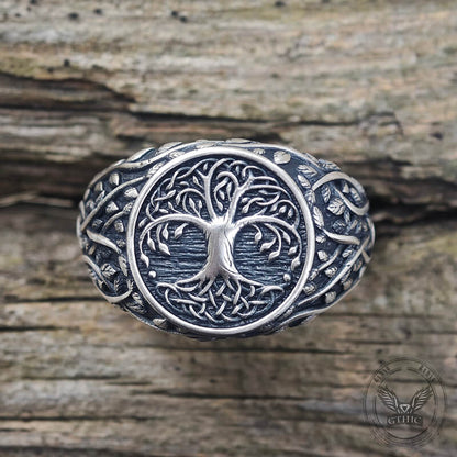 Tree of Life Yggdrasil Sterling Silver Viking Ring