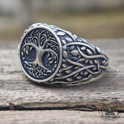 Tree of Life Yggdrasil Sterling Silver Viking Ring