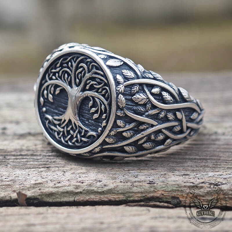 Tree of Life Yggdrasil Sterling Silver Viking Ring