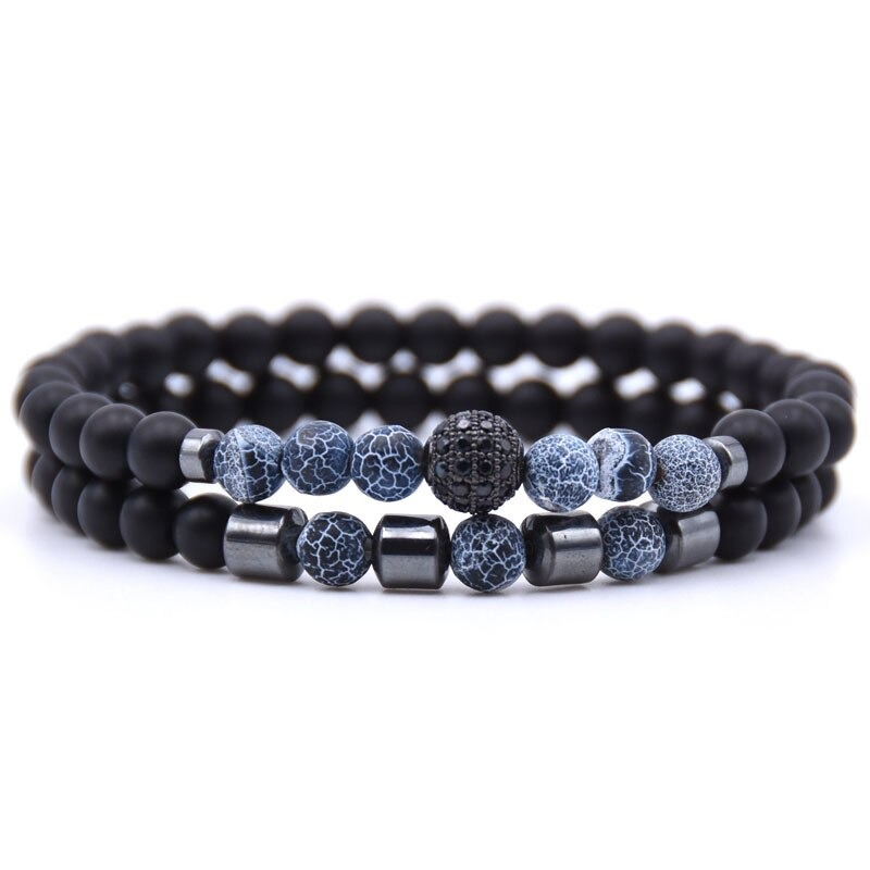Natural Stone Beads Bracelet 2pcs/set / Paired Bracelets for and