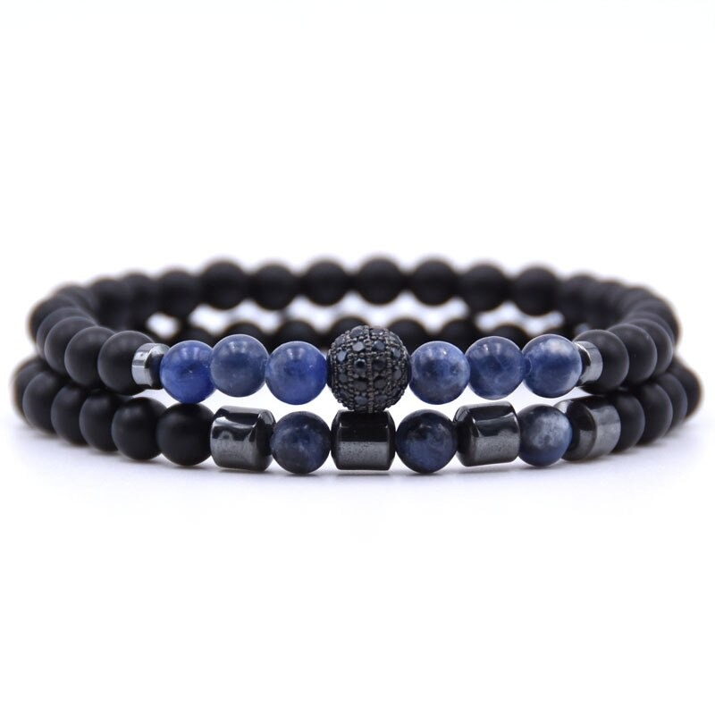 Natural Stone Beads Bracelet 2pcs/set / Paired Bracelets for and