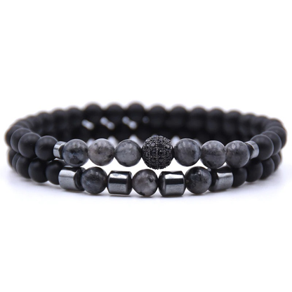 Natural Stone Beads Bracelet 2pcs/set / Paired Bracelets for and