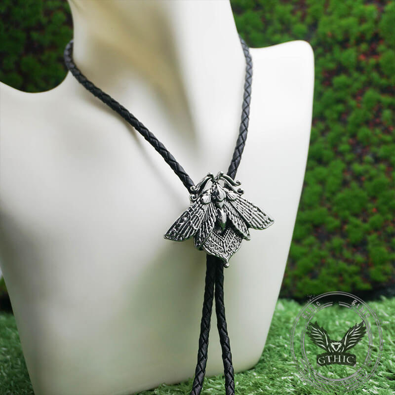 Moth Gothic Zinc Alloy Bolo Tie