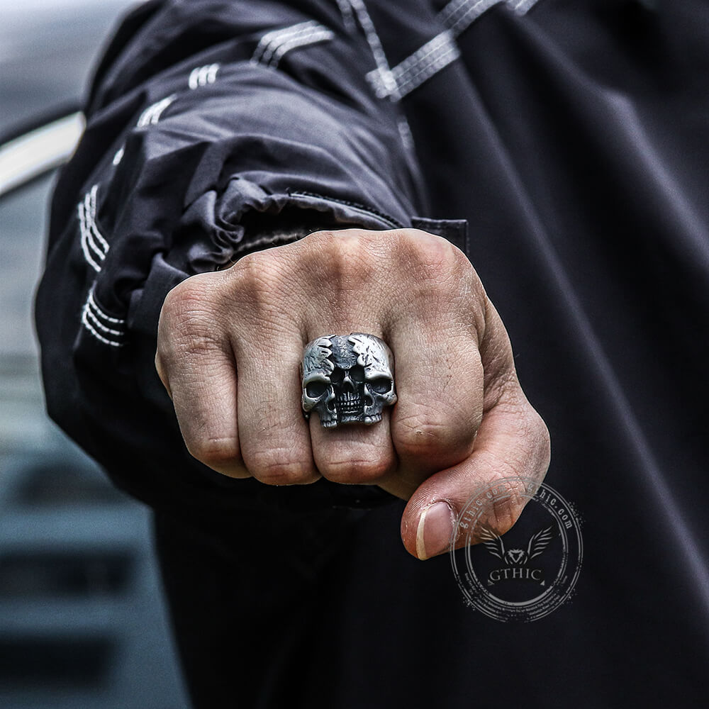 Two-face Stainless Steel Skull Ring