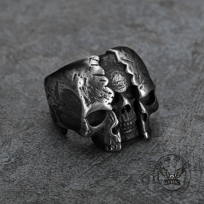 Two-face Stainless Steel Skull Ring
