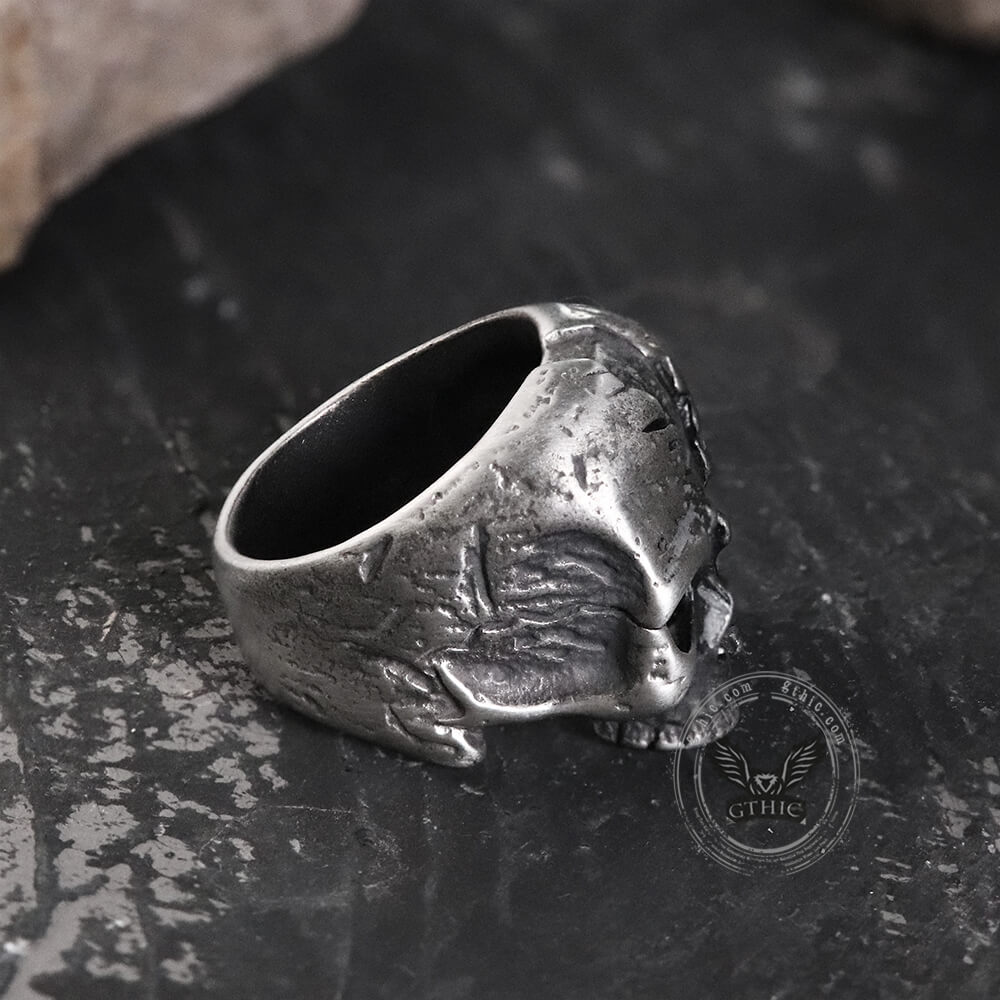 Two-face Stainless Steel Skull Ring