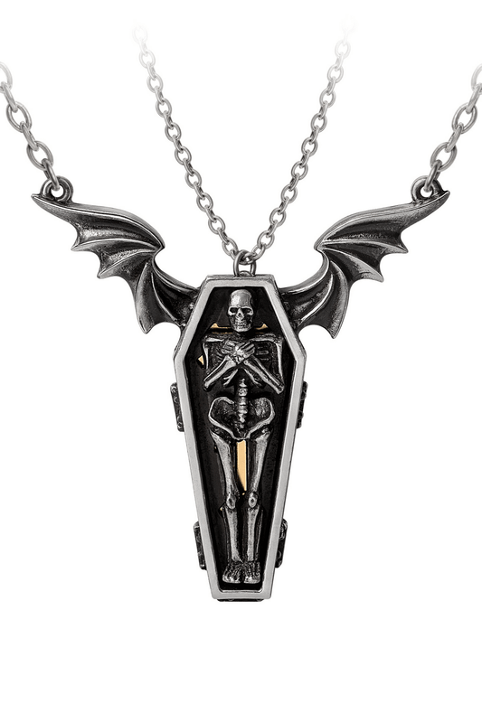 Undying Homage Skeleton and Coffin Couples Necklace