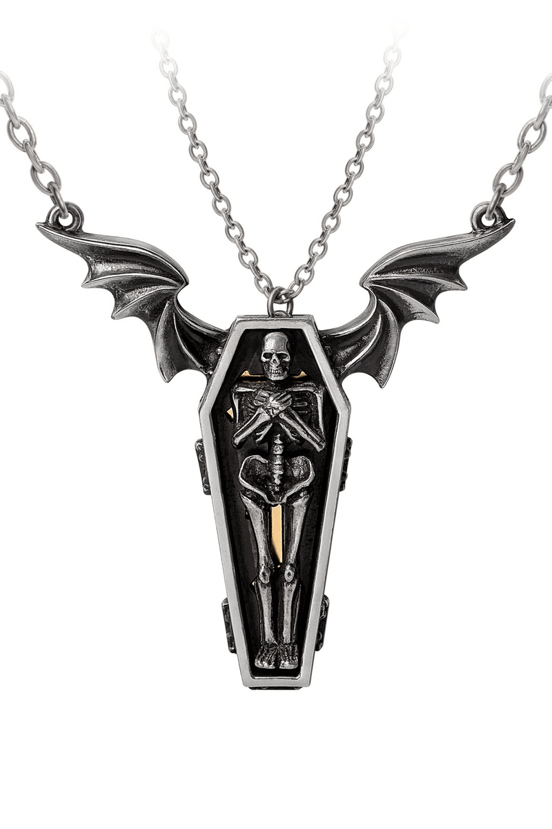 Undying Homage Skeleton and Coffin Couples Necklace