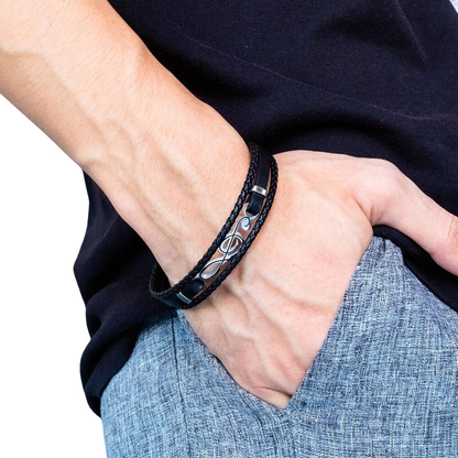 Unique Musical Symbol Bracelets / Pu Leather Bracelets / Punk Rock Rope Bangles