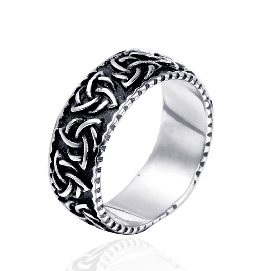 Gothic Jewelry Ring / Stainless Steel Ring With Viking Symbols