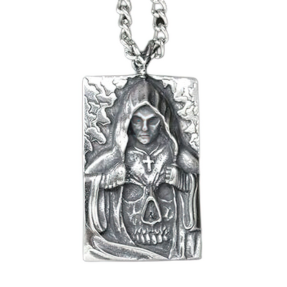 Pendant of Death With Cross Skeleton and Skull / Jewelry Stainless Steel