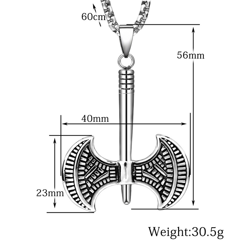 Pendant Viking Tomahawk / Handmade Stainless Steel Punk Necklace