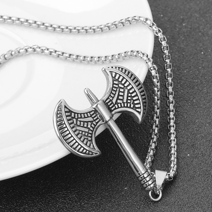 Pendant Viking Tomahawk / Handmade Stainless Steel Punk Necklace