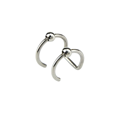 Stainless Steel Jewelry / Cool Steel Piercing / Rock Style Faux Body Piercing