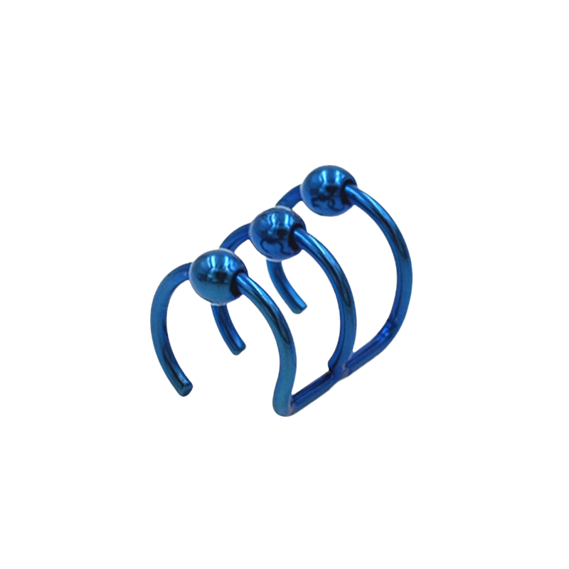Stainless Steel Jewelry / Cool Steel Piercing / Rock Style Faux Body Piercing
