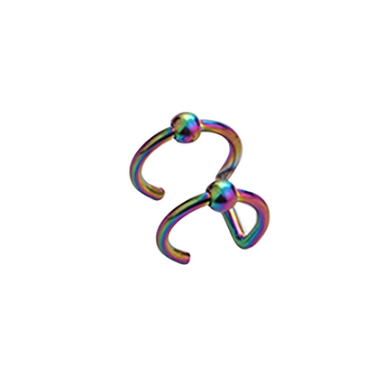 Stainless Steel Jewelry / Cool Steel Piercing / Rock Style Faux Body Piercing