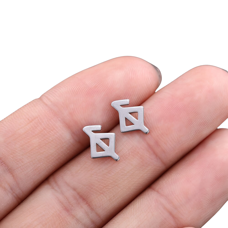 Stainless Steel Jewelry / Silver Earrings / Gothic Style Earrings