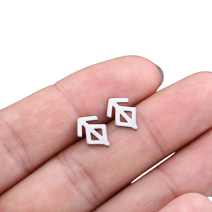 Stainless Steel Jewelry / Silver Earrings / Gothic Style Earrings