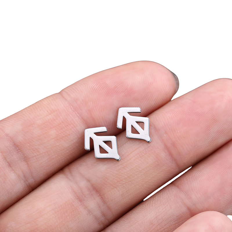 Stainless Steel Jewelry / Silver Earrings / Gothic Style Earrings