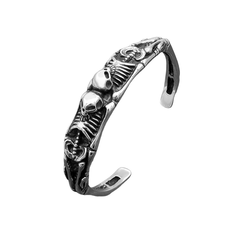 Stainless Steel Jewelry / Skeleton Bracelet / Punk Style Skull Bracelet