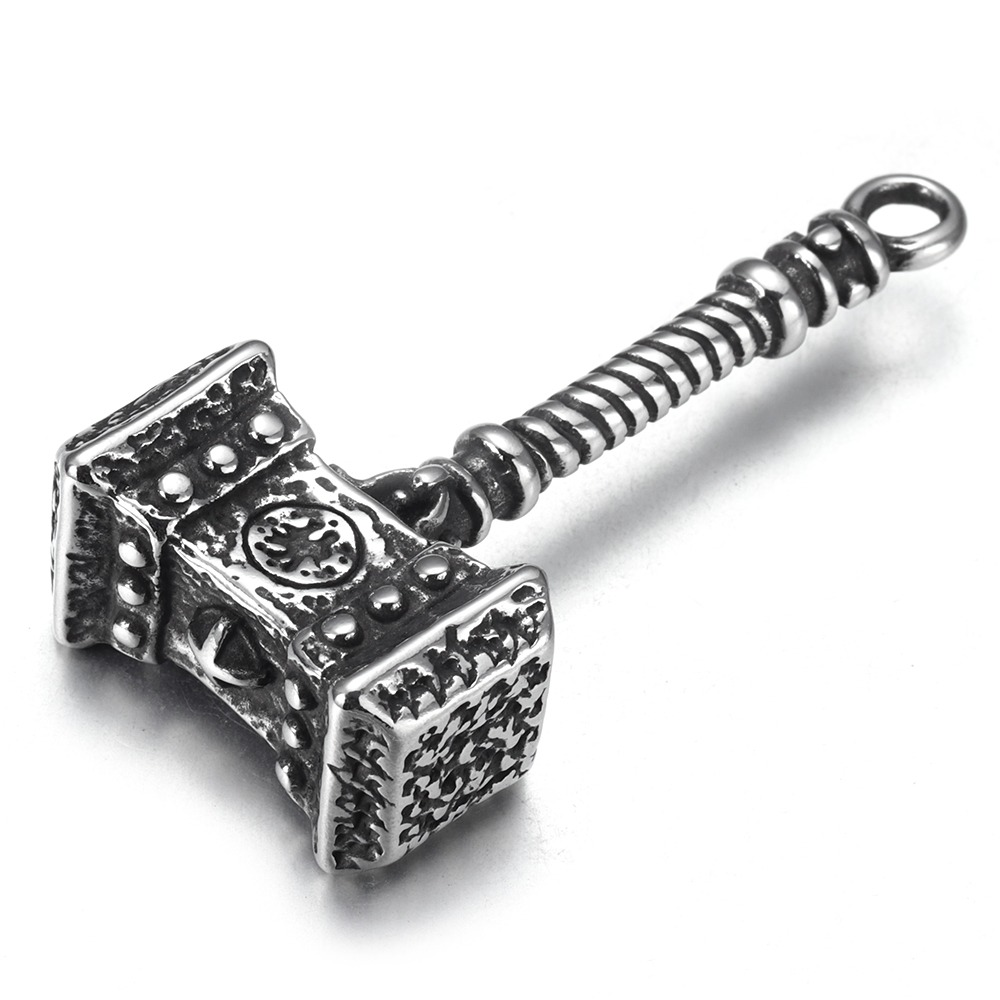 Viking Pendant / Nordic Jewelry Mjolnir Thor's / Amulet Stainless Steel Hammer