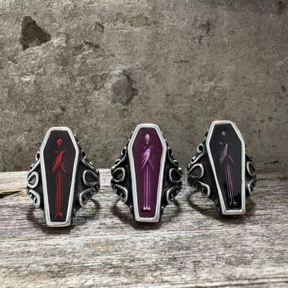 Vampire Coffin Stainless Steel Skull Ring