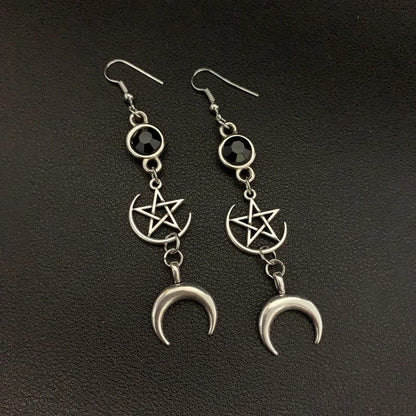 Mystical Pentacle Amulet Drop Earrings