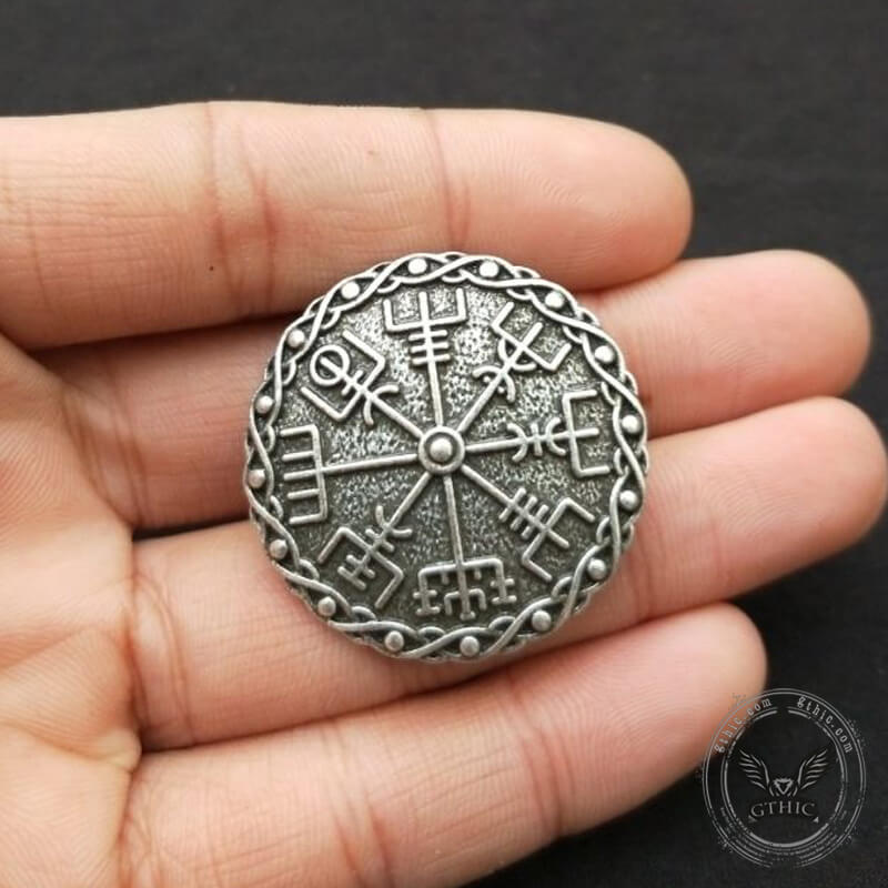 Vegvisir Viking Compass Alloy Brooch