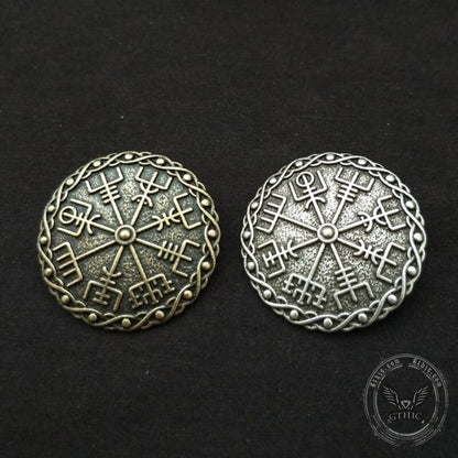 Vegvisir Viking Compass Alloy Brooch