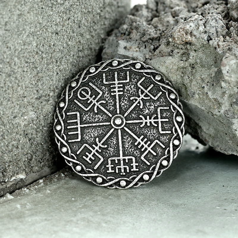 Vegvisir Viking Compass Alloy Brooch