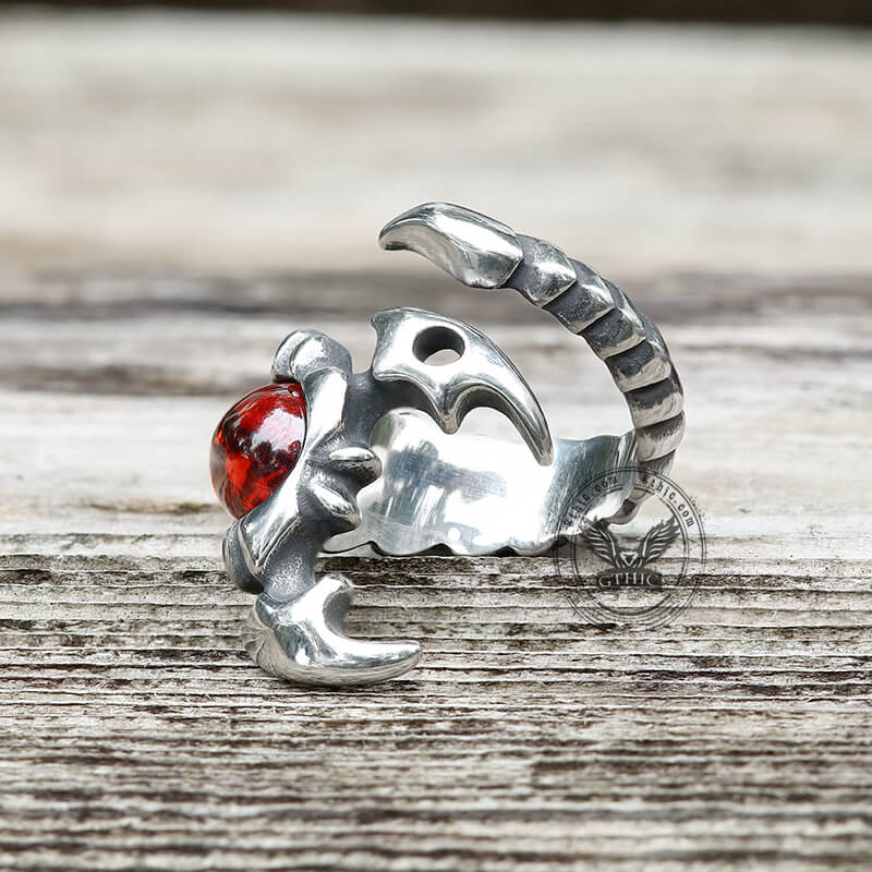 Venomous Scorpion Cz Stainless Steel Animal Ring