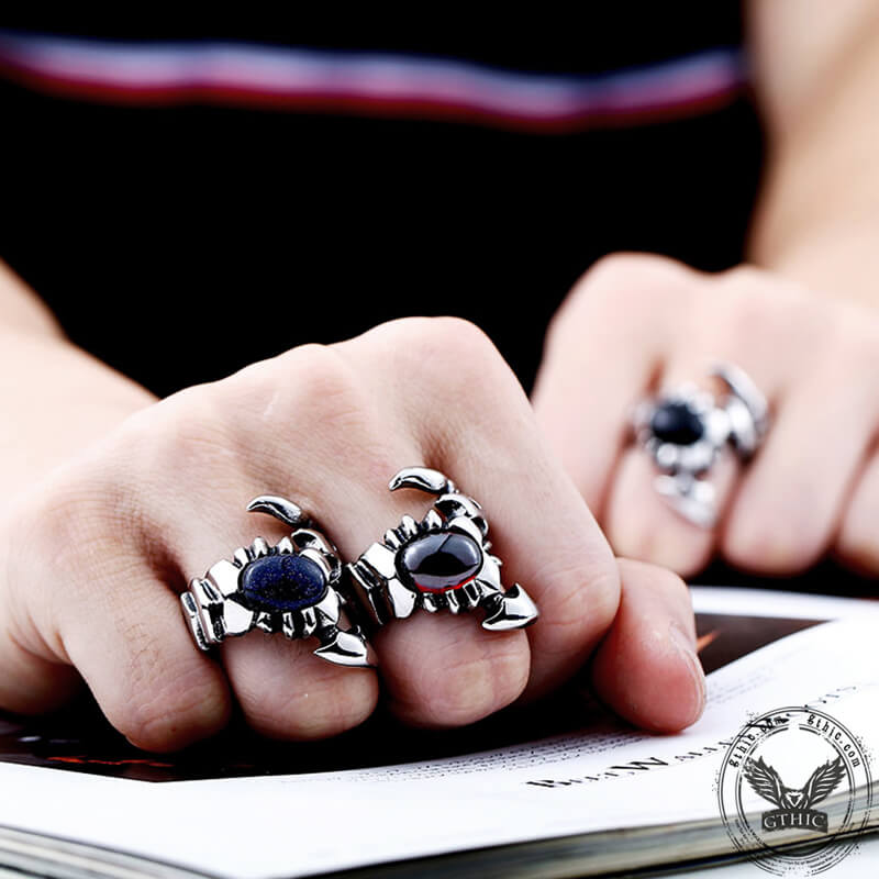 Venomous Scorpion Cz Stainless Steel Animal Ring