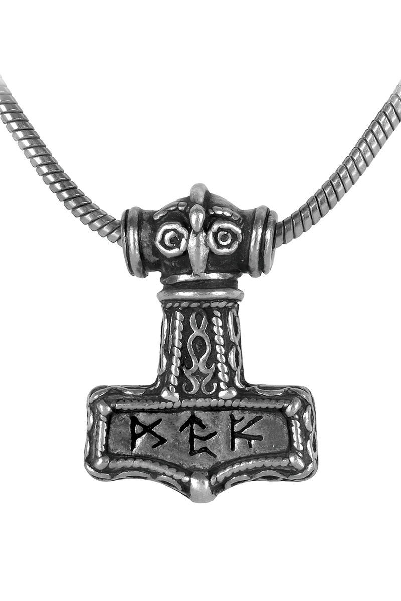 Viking Thor's Hammer Pendant With Bindrune Design
