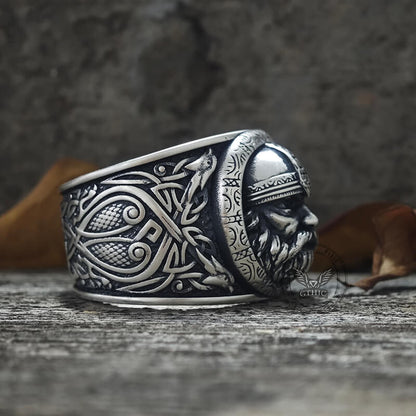 Viking Celtic Knot Warrior Sterling Silver Ring