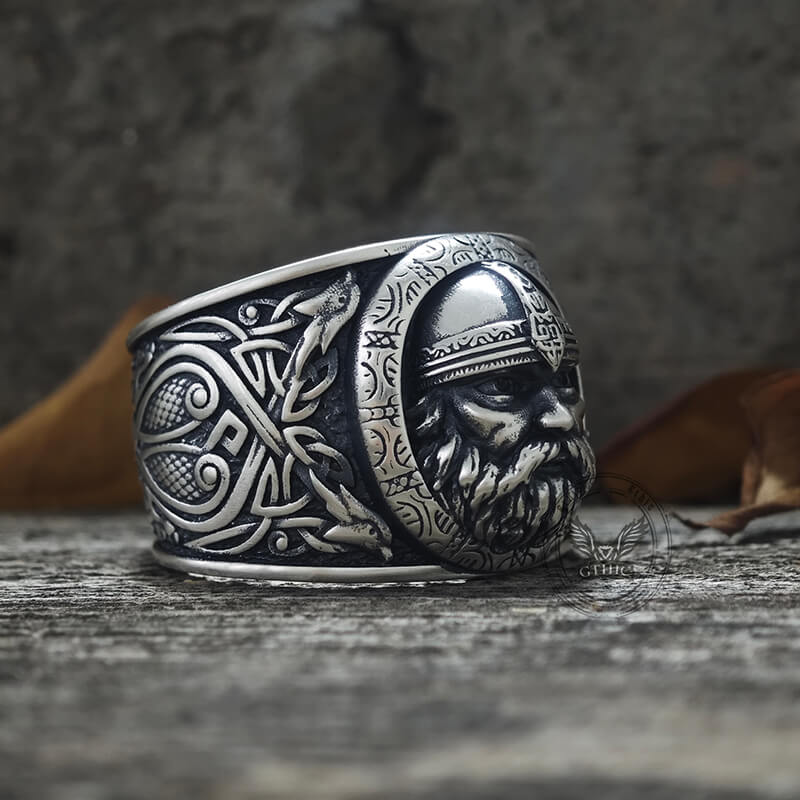 Viking Celtic Knot Warrior Sterling Silver Ring