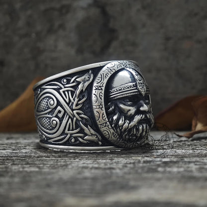 Viking Celtic Knot Warrior Sterling Silver Ring