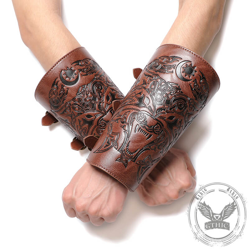 Viking Fenrir Wolf Warrior Bracers